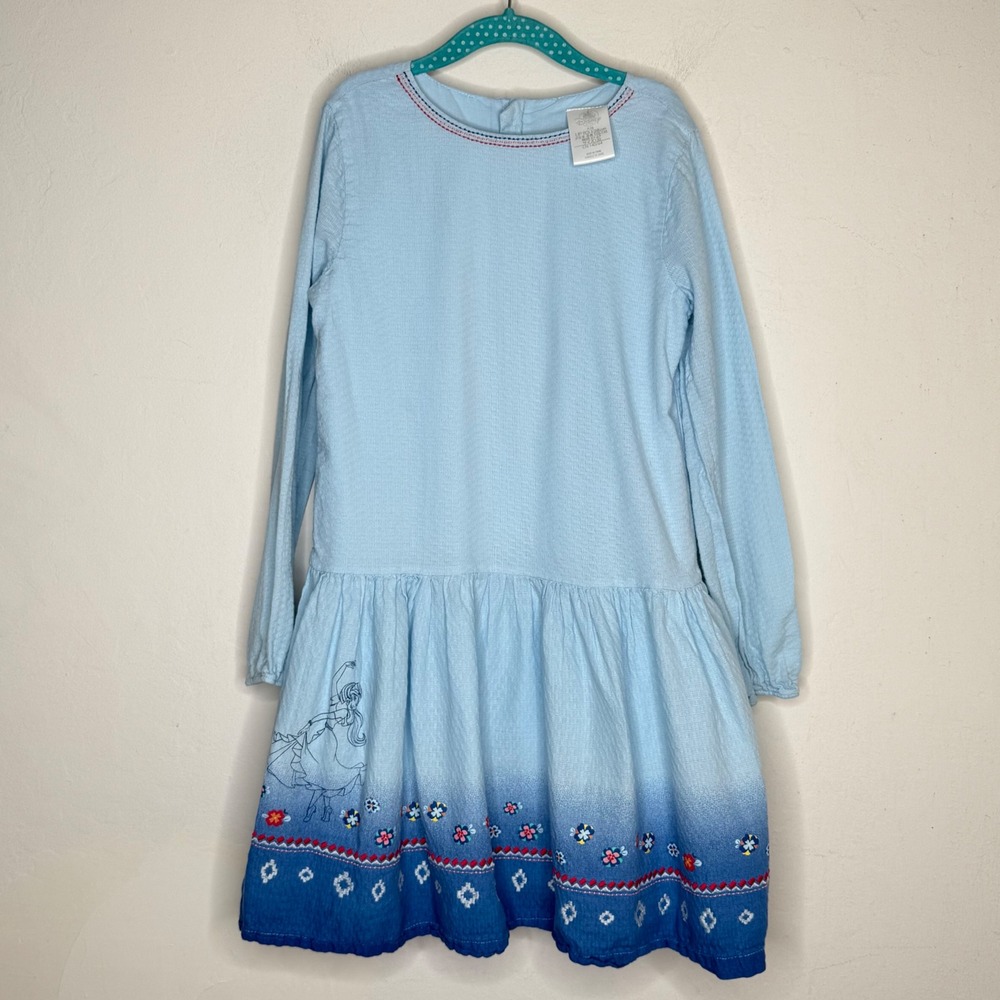 Disney Store Esmeralda Hunchback of Notre Dame Dress Girls 7/8 Blue Cotton Boho